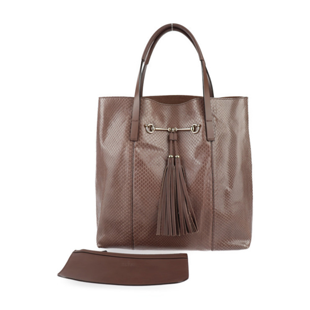 Gucci Python Brown Horsebit Purple Bag - image 2